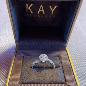 Neil Lane Pear-Shaped Diamond Engagement Ring – 7/8 ct tw, 14K White Gold